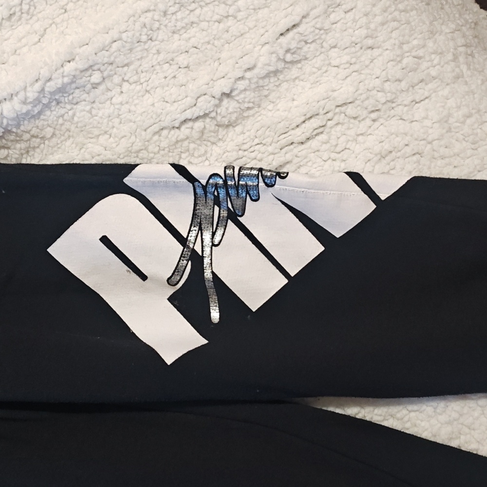 Victoria Secret Pink Sweat Pants Size Medium Black No Stains Smoke Free Home